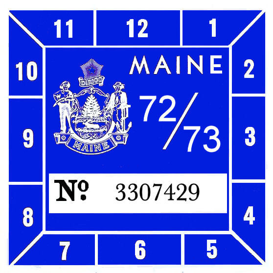 (image for) 1972-73 Maine Inspection Sticker